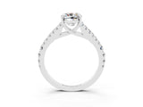 White gold Cushion Cut Cut Split Shank Pave Diamond Engagement Ring with Four-Prong Setting_3