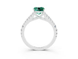 White gold Cushion Cut Cut Split Shank Pave Diamond Engagement Ring with Four-Prong Setting_3
