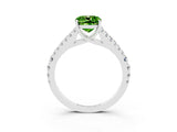 White gold Cushion Cut Cut Split Shank Pave Diamond Engagement Ring with Four-Prong Setting_3