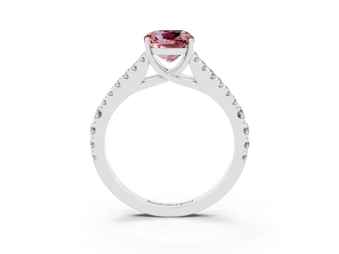White gold Cushion Cut Cut Split Shank Pave Diamond Engagement Ring with Four-Prong Setting_3