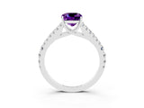 White gold Cushion Cut Cut Split Shank Pave Diamond Engagement Ring with Four-Prong Setting_3