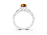 White gold Cushion Cut Cut Split Shank Pave Diamond Engagement Ring with Four-Prong Setting_3