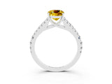 White gold Cushion Cut Cut Split Shank Pave Diamond Engagement Ring with Four-Prong Setting_3