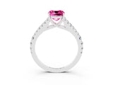 White gold Cushion Cut Cut Split Shank Pave Diamond Engagement Ring with Four-Prong Setting_3