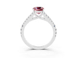 White gold Cushion Cut Cut Split Shank Pave Diamond Engagement Ring with Four-Prong Setting_3