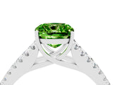 White gold Cushion Cut Cut Split Shank Pave Diamond Engagement Ring with Four-Prong Setting_4