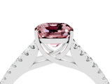 White gold Cushion Cut Cut Split Shank Pave Diamond Engagement Ring with Four-Prong Setting_4