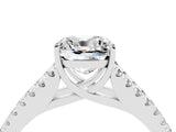 White gold Cushion Cut Cut Split Shank Pave Diamond Engagement Ring with Four-Prong Setting_4
