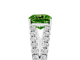 White gold Cushion Cut Cut Split Shank Pave Diamond Engagement Ring with Four-Prong Setting_5