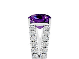 White gold Cushion Cut Cut Split Shank Pave Diamond Engagement Ring with Four-Prong Setting_5