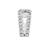 White gold Cushion Cut Cut Split Shank Pave Diamond Engagement Ring with Four-Prong Setting_5