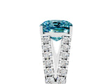 White gold Cushion Cut Cut Split Shank Pave Diamond Engagement Ring with Four-Prong Setting_5