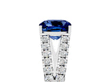White gold Cushion Cut Cut Split Shank Pave Diamond Engagement Ring with Four-Prong Setting_5