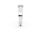 White gold Cushion Cut Diamond Channel Set Solitaire Ring with Four-Prong Setting_103