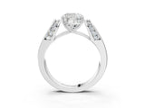 White gold Cushion Cut Diamond Channel Set Solitaire Ring with Four-Prong Setting_50