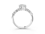 White gold Cushion Cut Diamond Cluster Pavé Band with Four-Prong Setting_12