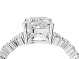 White gold Cushion Cut Diamond Cluster Pavé Band with Four-Prong Setting_13