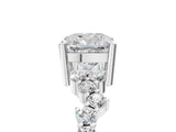 White gold Cushion Cut Diamond Cluster Pavé Band with Four-Prong Setting_14