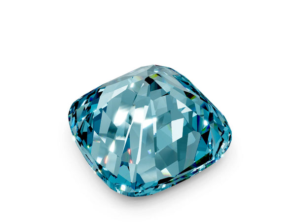 Platinum Cushion Cut Diamond Cluster Pavé Band with Four-Prong Setting
