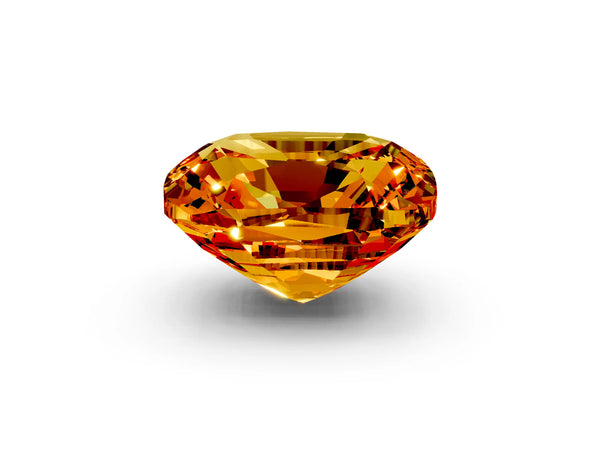 White gold Cushion Cut Citrine Scattered Round Accent Ring with Prong Setting