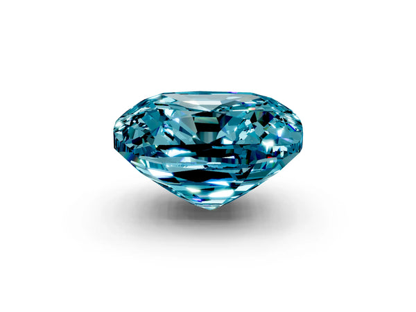 Silver Cushion Cut Diamond Cluster Pavé Band with Four-Prong Setting