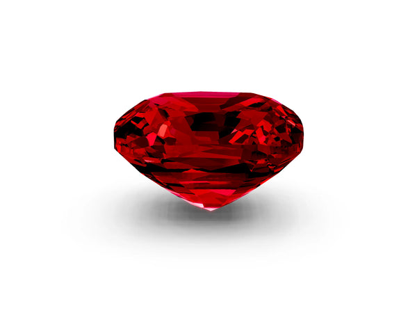 Silver Cushion Cut Ruby Scattered Round Accent Ring with Prong Setting