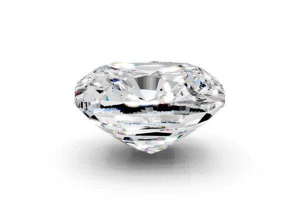 Silver Cushion Cut Moissanite Scattered Round Accent Ring with Prong Setting