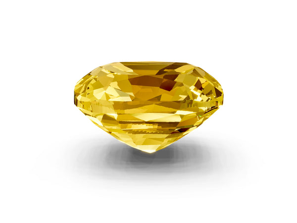 Platinum Cushion Cut Yellow Sapphire Scattered Round Accent Ring with Prong Setting