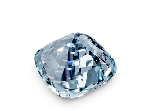 White gold Cushion Cut Diamond Cluster Pavé Band with Four-Prong Setting