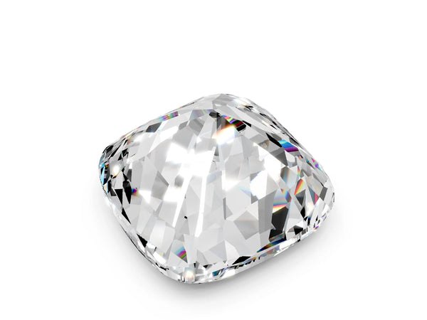 White gold Cushion Cut Moissanite Scattered Round Accent Ring with Prong Setting