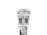 White gold Cushion Cut Diamond Engagement Ring with Baguette Side Stones and Channel Set Band_45