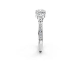 White gold Cushion Cut Diamond Engagement Ring with Bezel Set Round Side Stones and Prong Setting_75