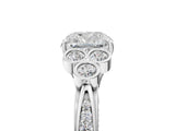 White gold Cushion Cut Diamond Engagement Ring with Bezel Set Round Side Stones and Prong Setting_78