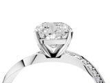 White gold Cushion Cut Diamond Engagement Ring with Side Stone Accents and Four-Prong Setting_101