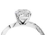 White gold Cushion Cut Diamond Engagement Ring with Side Stone Accents and Four-Prong Setting_42