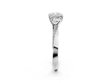 White gold Cushion Cut Diamond Engagement Ring with Side Stone Accents and Four-Prong Setting_99