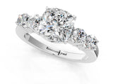 White gold Cushion Cut Diamond Five-Stone Prong Set White Gold Ring_51