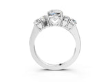 White gold Cushion Cut Diamond Five-Stone Prong Set White Gold Ring_54