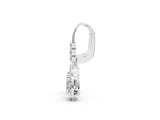 White gold Cushion Cut Diamond Halo Drop Earrings with Multi-Stone Accent_25