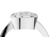 White gold Cushion-Cut Diamond Halo Engagement Ring with Pave Band and Prong Setting_18