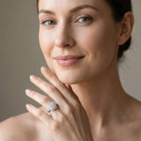 White gold Cushion-Cut Diamond Halo Engagement Ring with Pave Band and Prong Setting_25