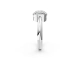 White gold Cushion Cut Diamond Halo Engagement Ring with Split Shank and Four-Prong Setting_113