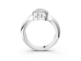White gold Cushion Cut Diamond Halo Engagement Ring with Split Shank and Four-Prong Setting_114