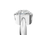 White gold Cushion Cut Diamond Halo Engagement Ring with Split Shank and Four-Prong Setting_116