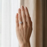 White gold Cushion Cut Diamond Halo Engagement Ring with Twisted Split Shank Pavé Band_6