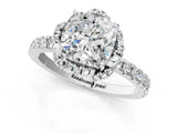 White gold Cushion Cut Diamond Halo Pave Band with Four-Prong Setting_4
