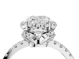 White gold Cushion Cut Diamond Halo Pave Band with Four-Prong Setting_7