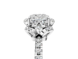 White gold Cushion Cut Diamond Halo Pave Band with Four-Prong Setting_8