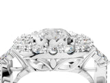 White gold Cushion Cut Diamond Halo Ring with Pavé Band and Four-Prong Setting_65