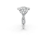 White gold Cushion Cut Diamond Halo Ring with Pavé Band and Four-Prong Setting_65
